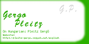 gergo pleitz business card
